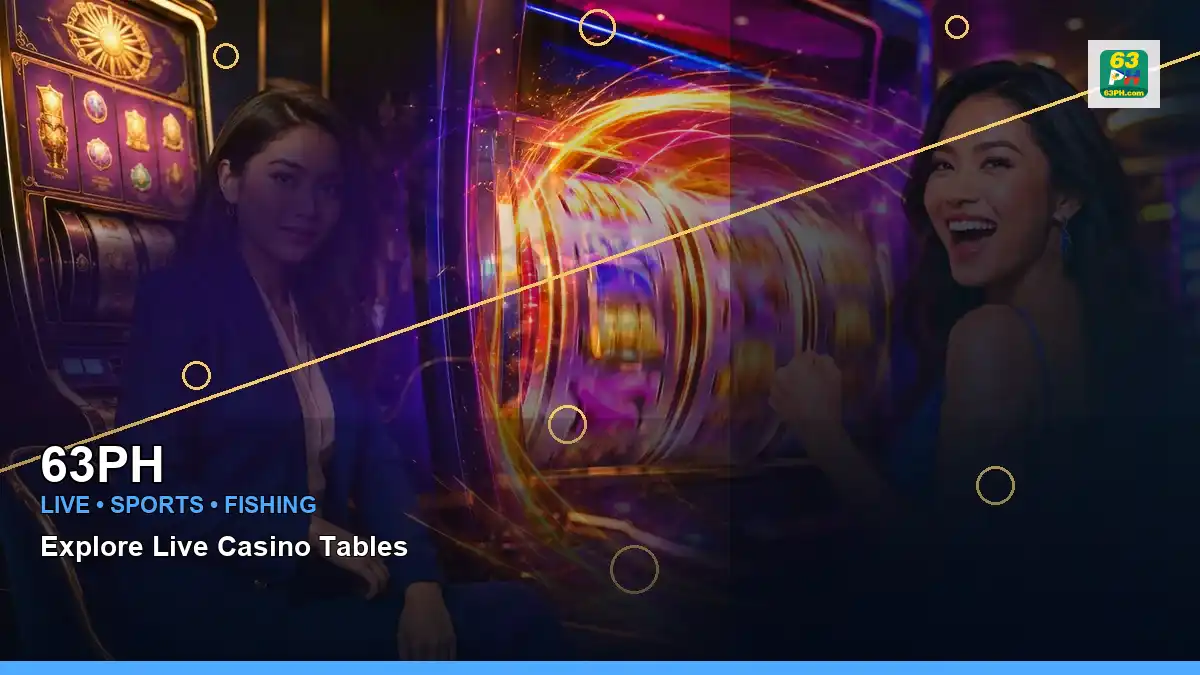 63PH high-energy VIP casino rewards in a left close-up layout for Philippine players