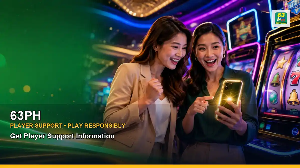 63PH casino first deposit rewards featuring an adult Filipina casino host with a radiant composition